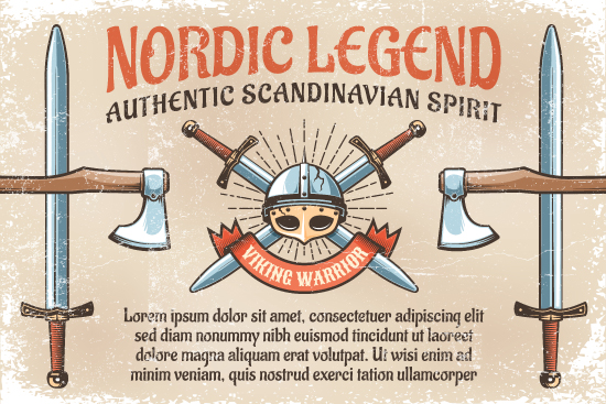 viking retro emblem